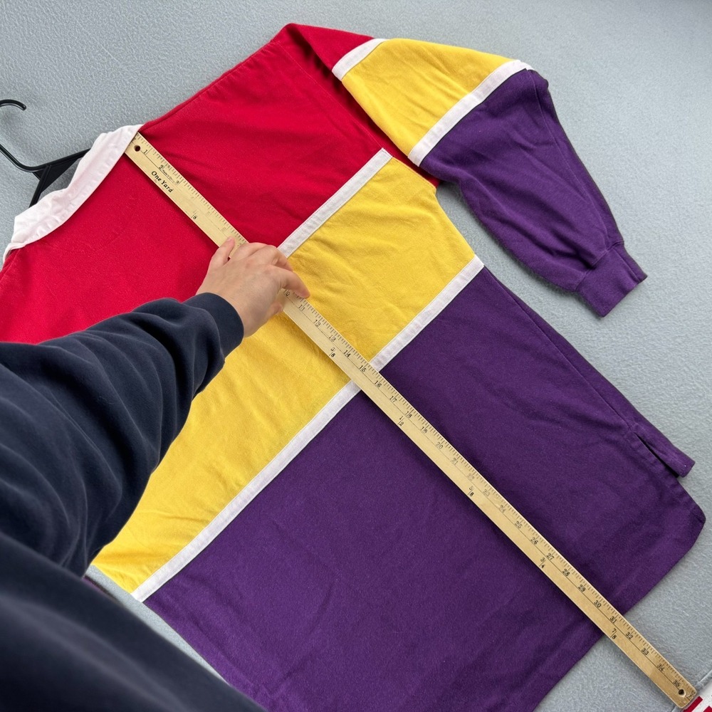 Vintage 80s Rugby Shirt Mens XL Long Sleeve Cotton Blend Jersey Collared Polo 10 - Picture 16 of 16